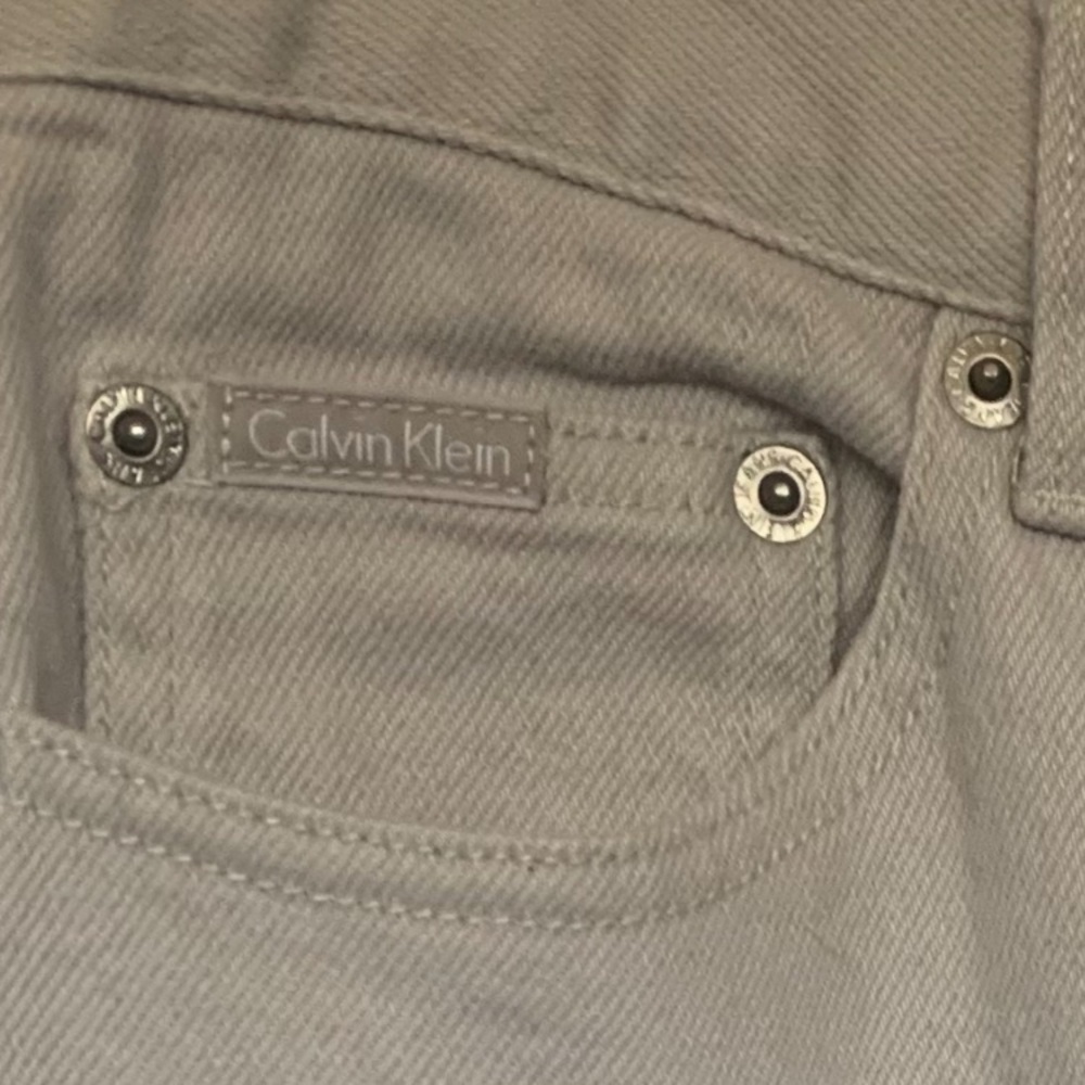 CALVIN KLEIN Barrel Jeans Tapered 5 Pocket Pants Belt Loops Spring Beige Size 10 - Picture 6 of 15